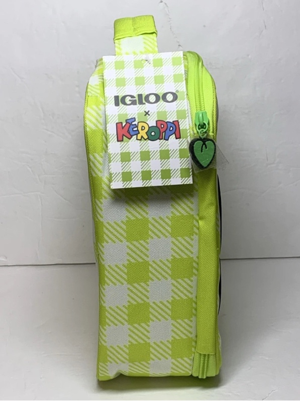 Sanrio KEROPPI Vertical Lunch Box Cooler Bag Gingham Green Igloo Insulated NWT - Picture 4 of 10